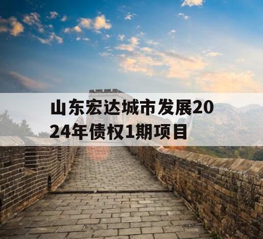 山东宏达城市发展2024年债权1期项目