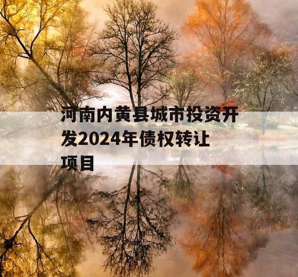 河南内黄县城市投资开发2024年债权转让项目