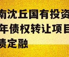 河南沈丘国有投资2024年债权转让项目城投债定融