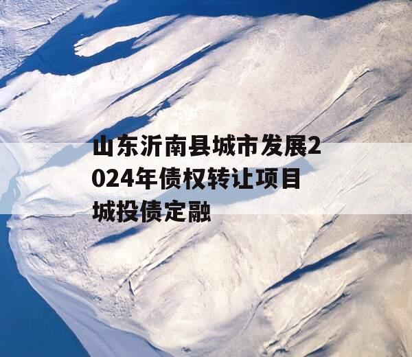 山东沂南县城市发展2024年债权转让项目城投债定融