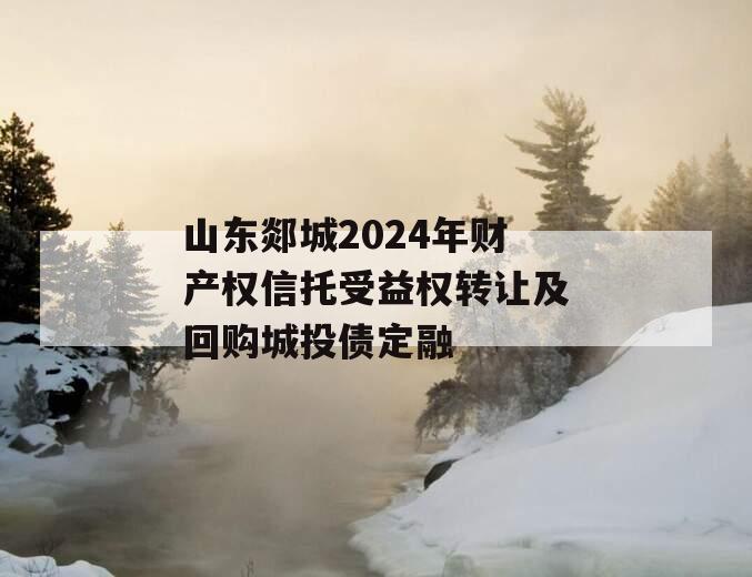 山东郯城2024年财产权信托受益权转让及回购城投债定融