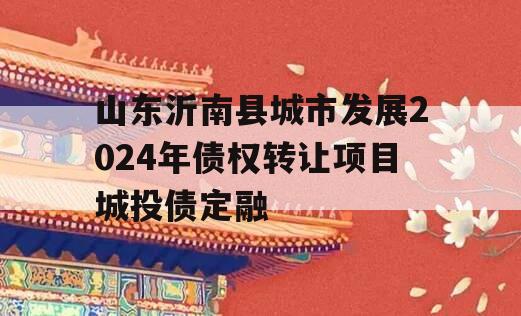 山东沂南县城市发展2024年债权转让项目城投债定融