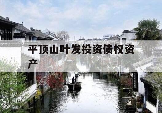平顶山叶发投资债权资产