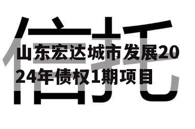 山东宏达城市发展2024年债权1期项目