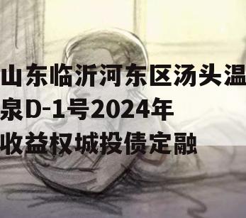 山东临沂河东区汤头温泉D-1号2024年收益权城投债定融